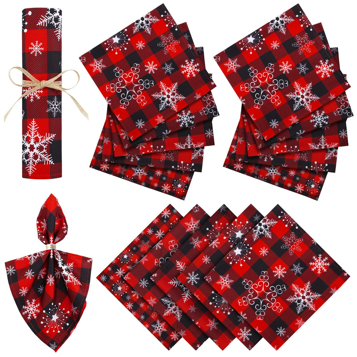 Tudomro snowflake napkins on a festive dining table for Christmas charm