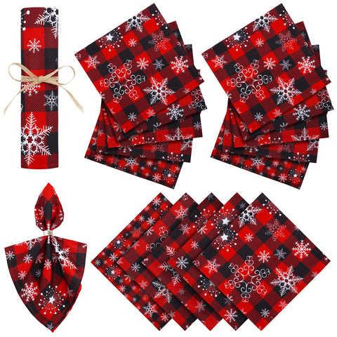 Tudomro snowflake napkins on a festive dining table for Christmas charm