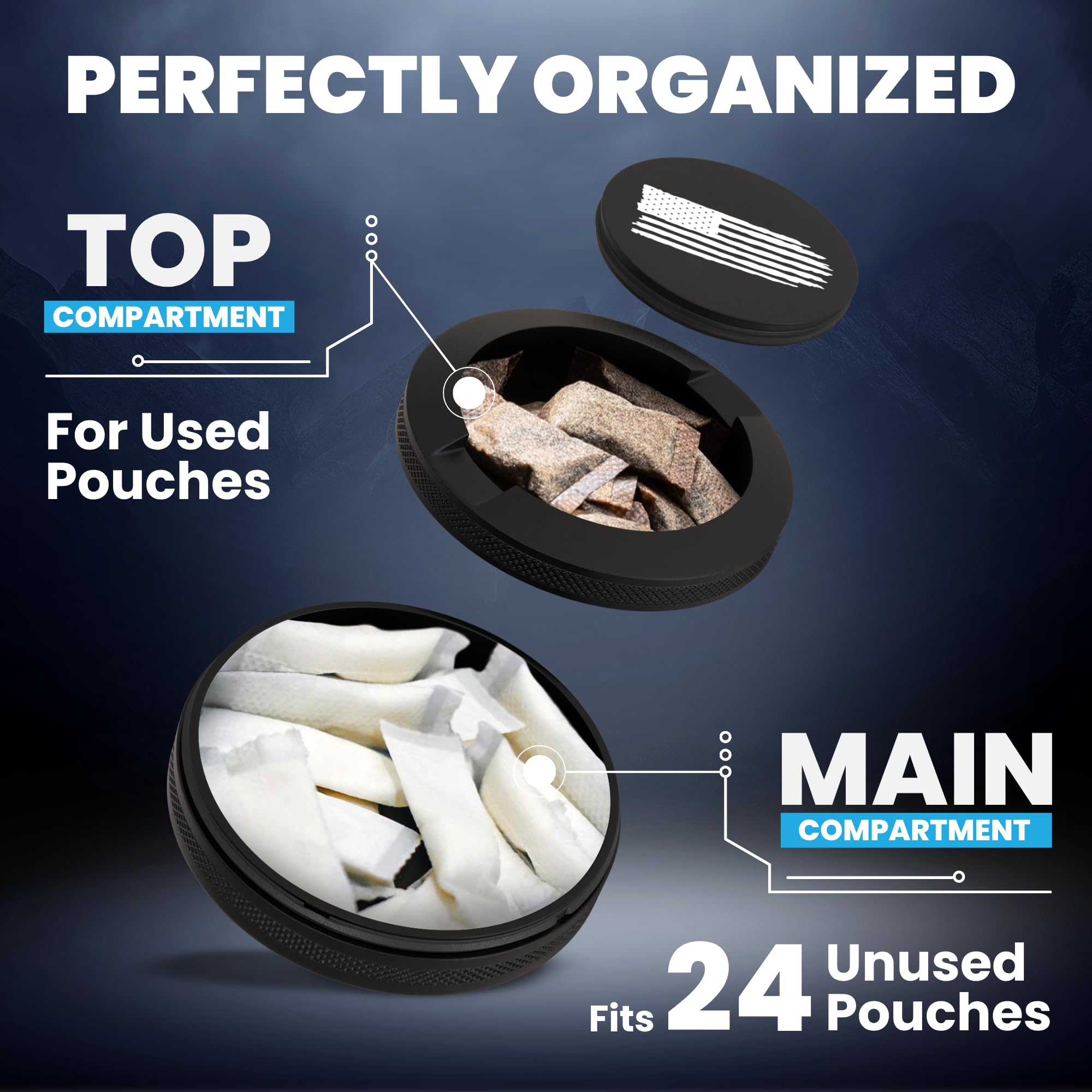 TuffTynz metal can with O-ring seal locks in freshness and prevents spills.