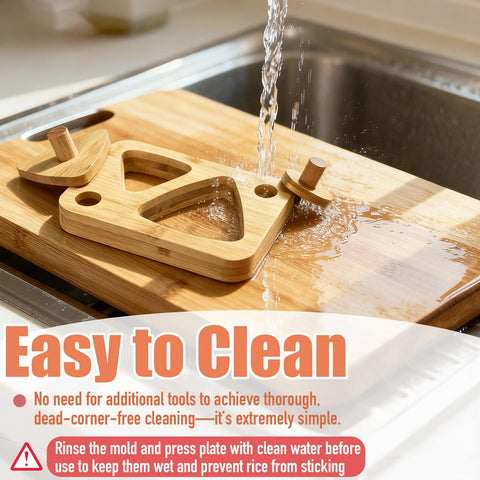 Tuiiopoli gift-ready bamboo rice mold for DIY lunch ideas