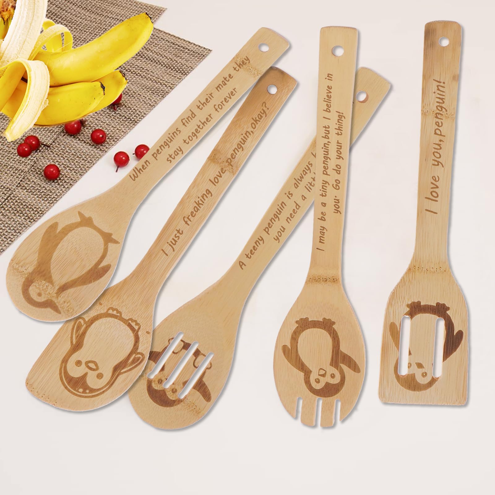 TULUNAYN penguin kitchen decor spoons as cute home accent