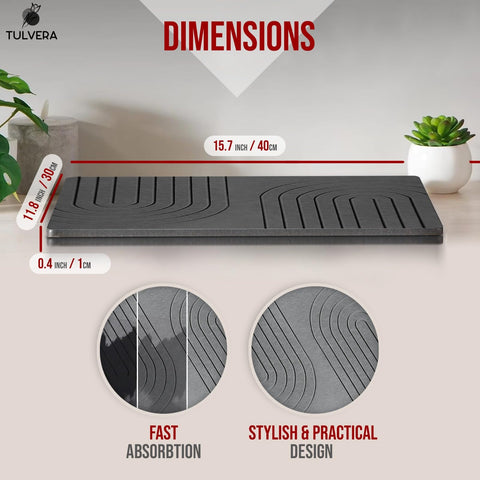 Tulvera Stone Drying Mat is easy to clean with water and cloth.