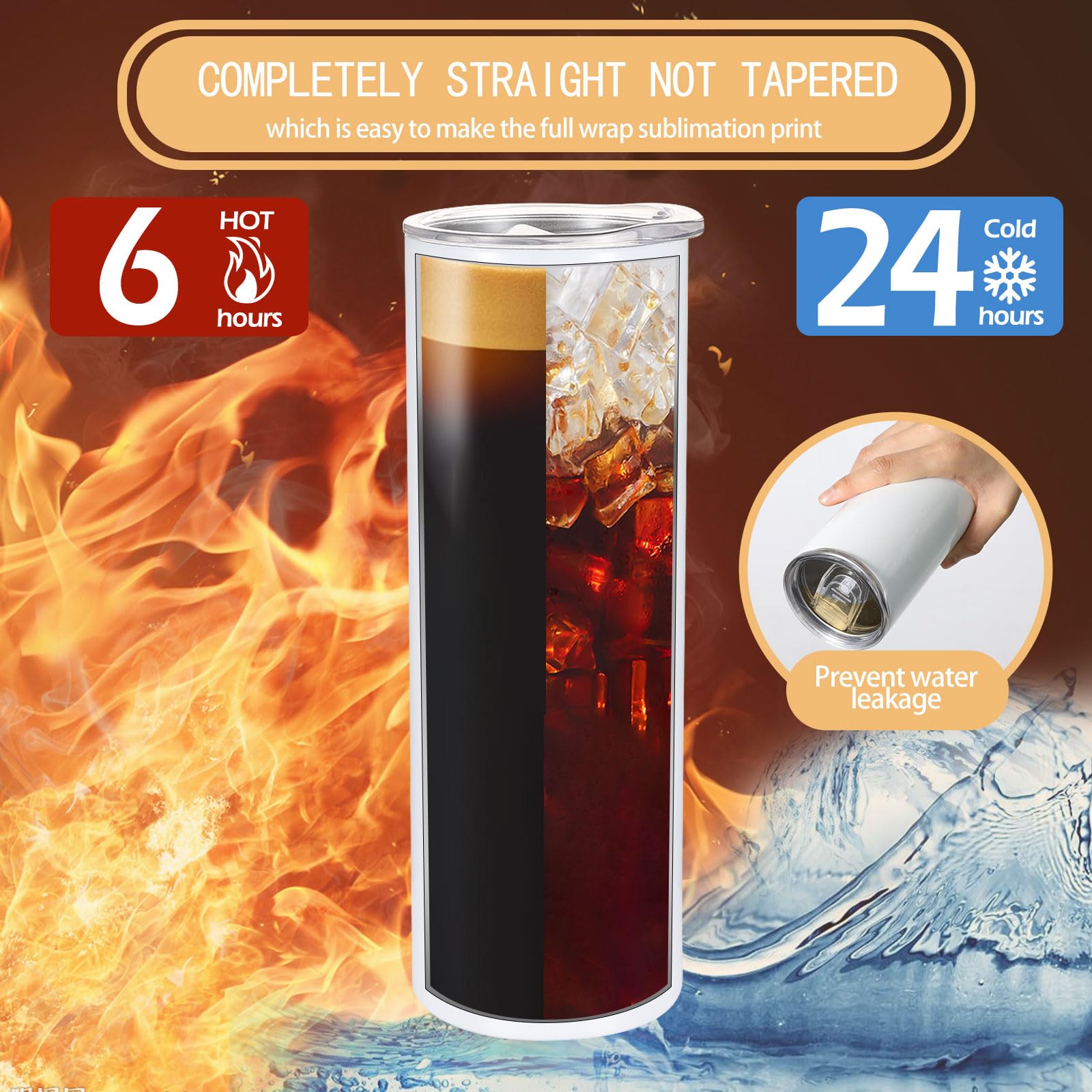 TUMBCHIC completely straight design enables easy full-wrap sublimation.