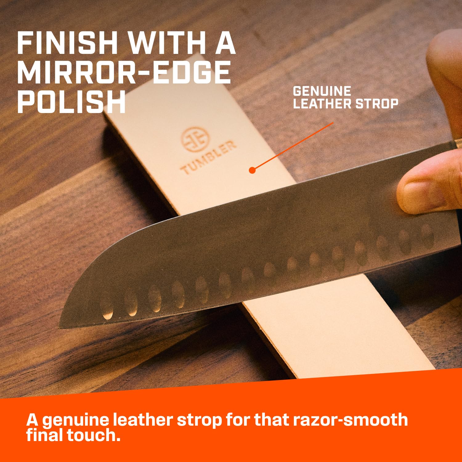 TUMBLER magnetic knife holder keeps blades secure during sharpening