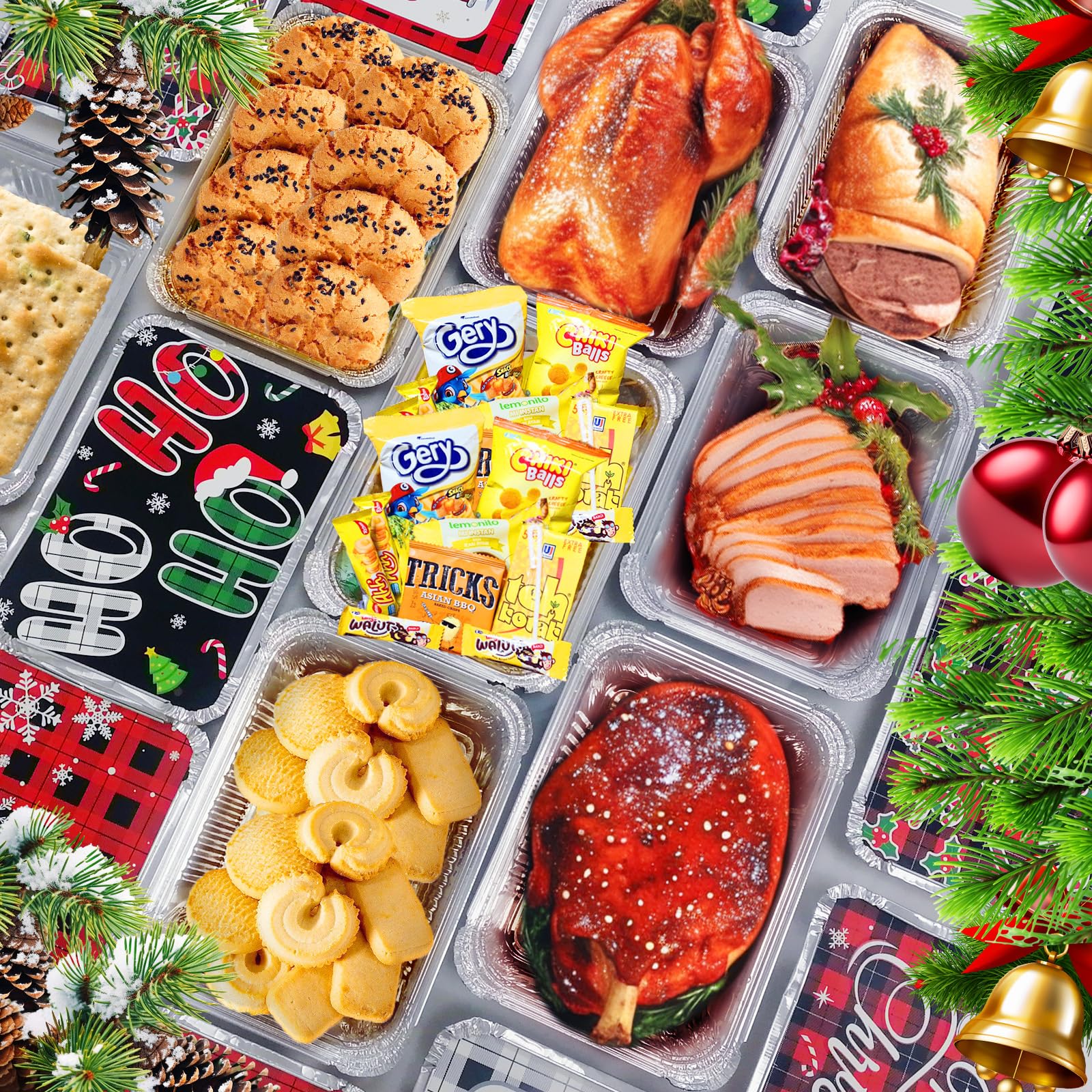 Tunpug gingerbread lid foil box ideal for seasonal gift cans