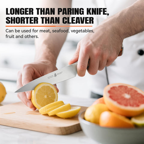 TUO Fiery Phoenix polished bolster supports secure pinch grip.