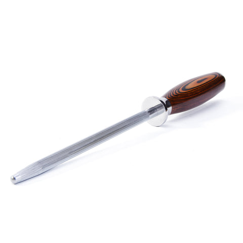 TUO honing rod 62 HRC high-carbon steel maintains edge with durable hardness.