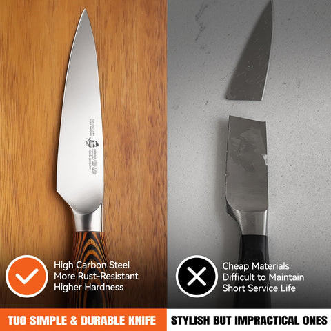 Apple peeling use with TUO paring knife showing precise prep.