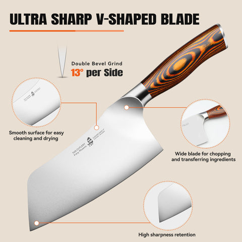 TUO cleaver bottom edge mincing meat with steady motion