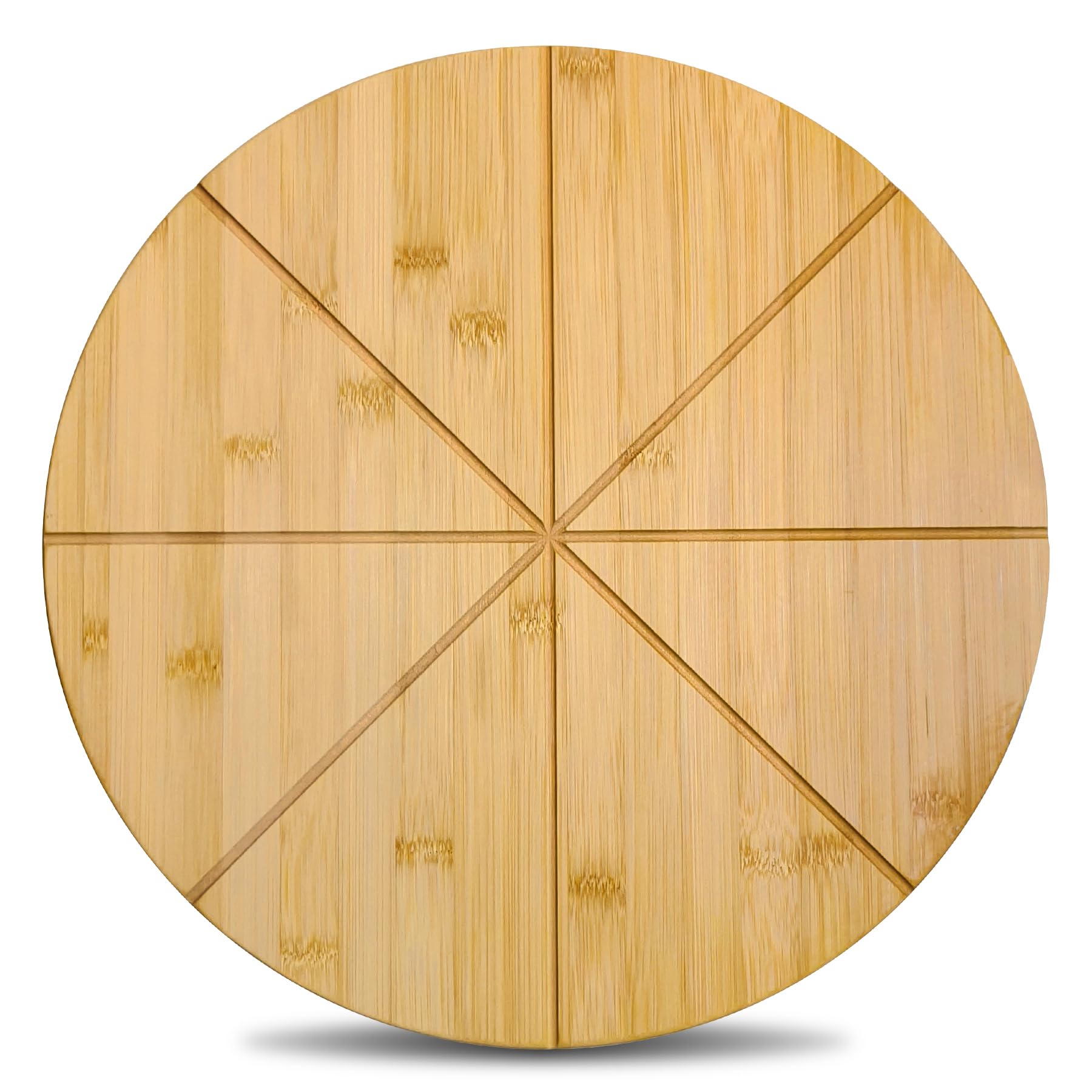 TUOCON 16-inch round pizza board with grooves front for easy pizza slicing during gatherings