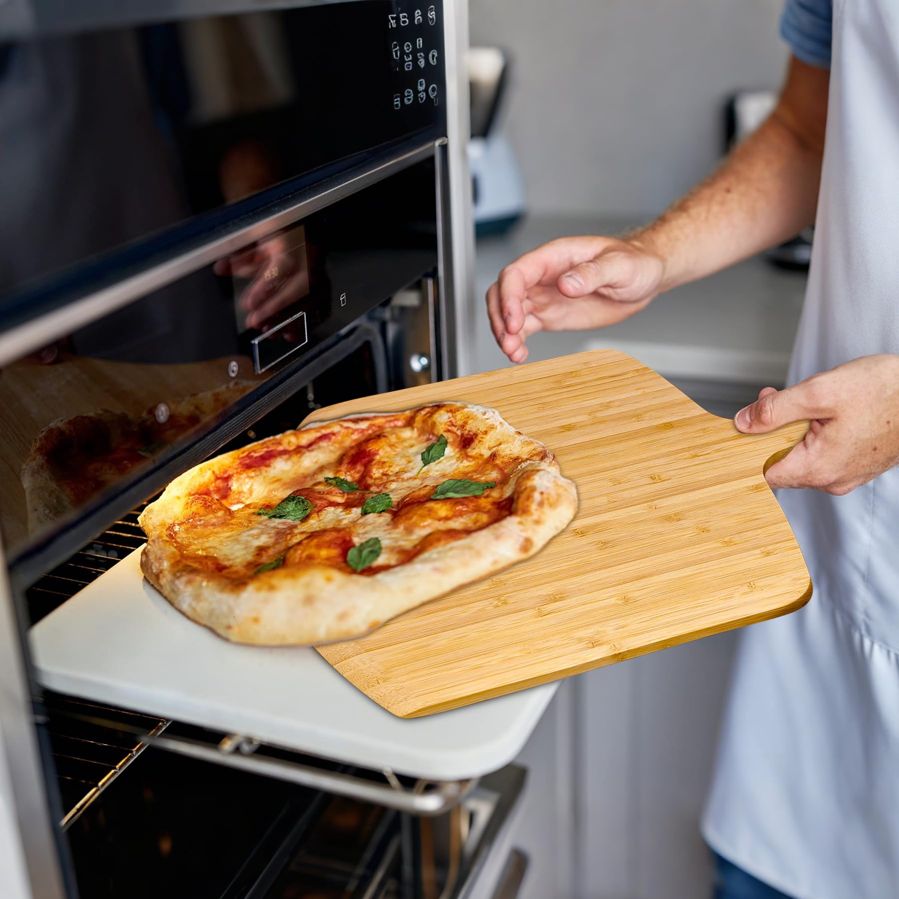 TUOCON two-pack bamboo peels are versatile for home ovens.