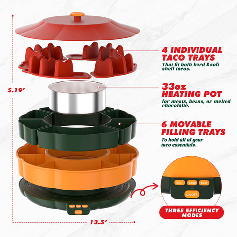 Tupoyi 6-topping compartments organize toppings for quick builds.