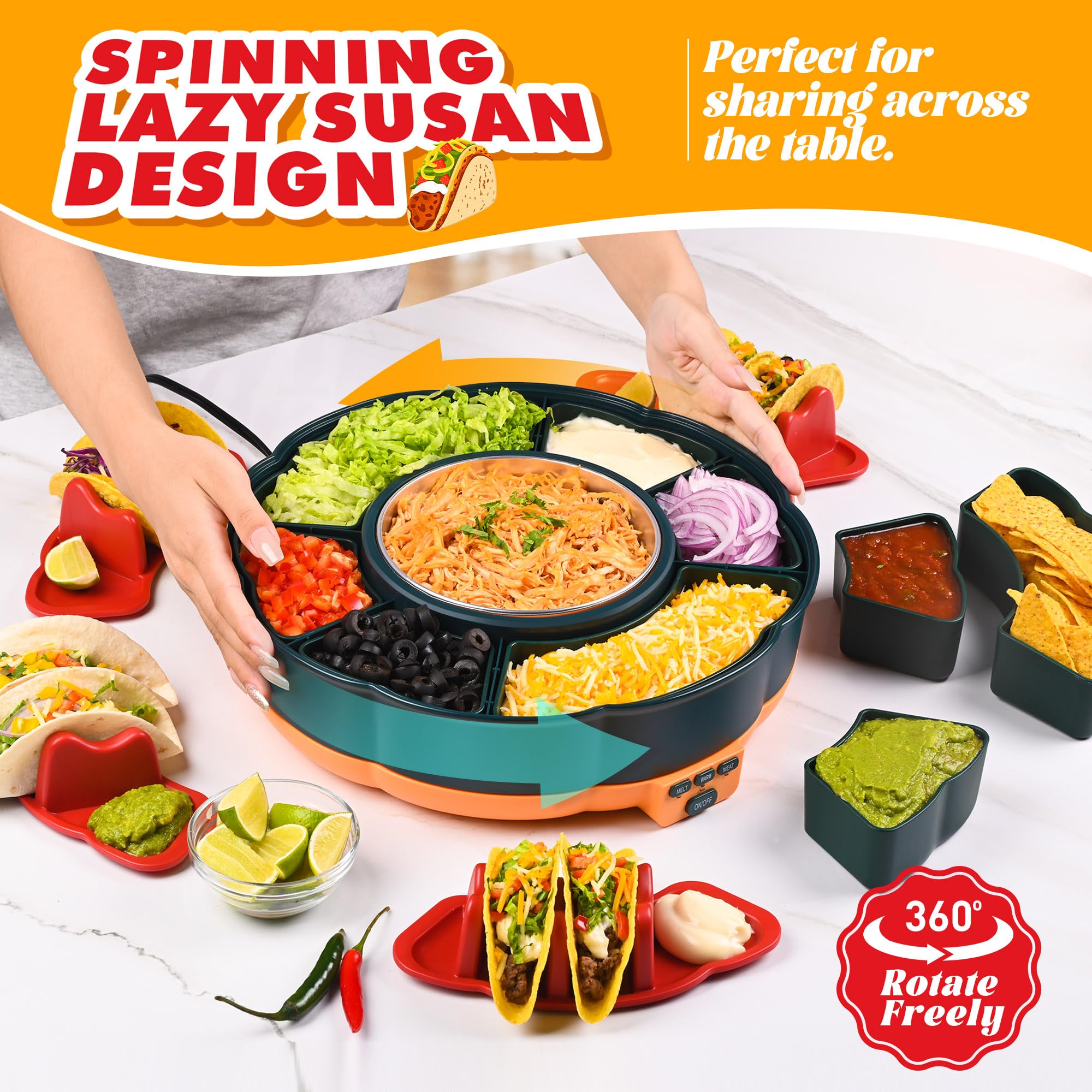 Tupoyi detachable Lazy Susan enables flexible serving layouts.
