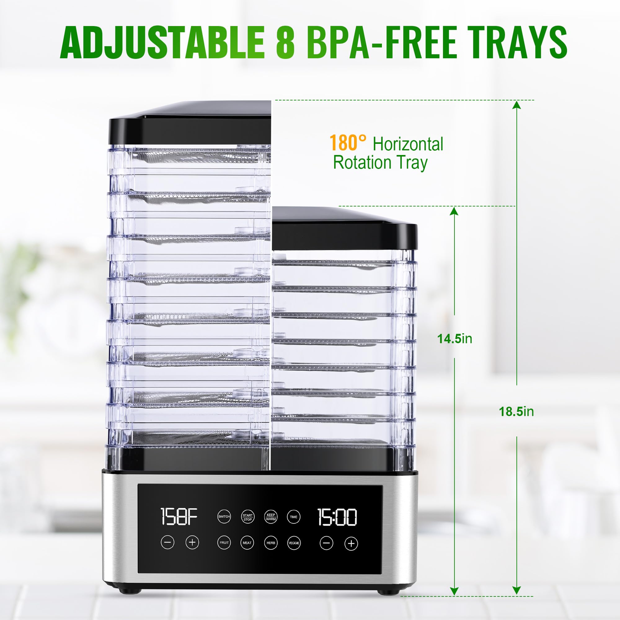 Tupoyi dehydrator trays removed for easy cleaning