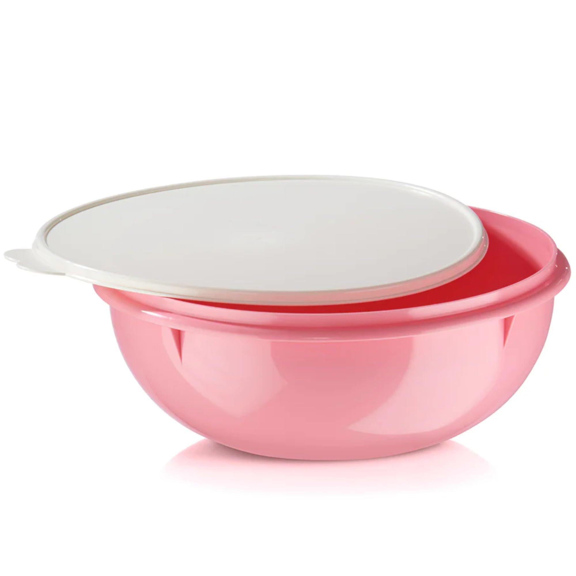 Tupperware Fix N Mix pink bowl—dishwasher safe and BPA-free.