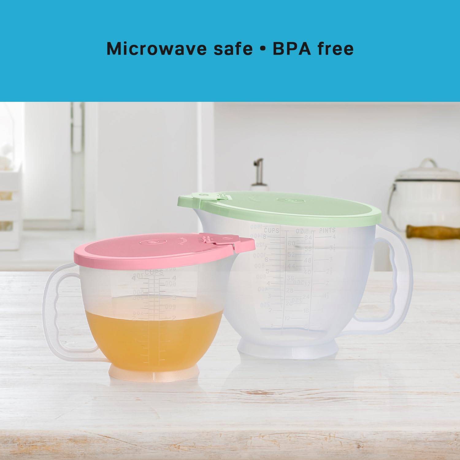 Tupperware Classic Mix-N-Store stable bases prevent tipping during use