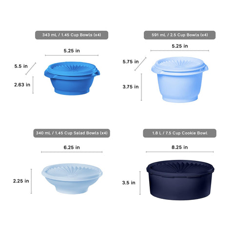 BPA-free Tupperware Heritage containers in blue, safe for daily meal prep.