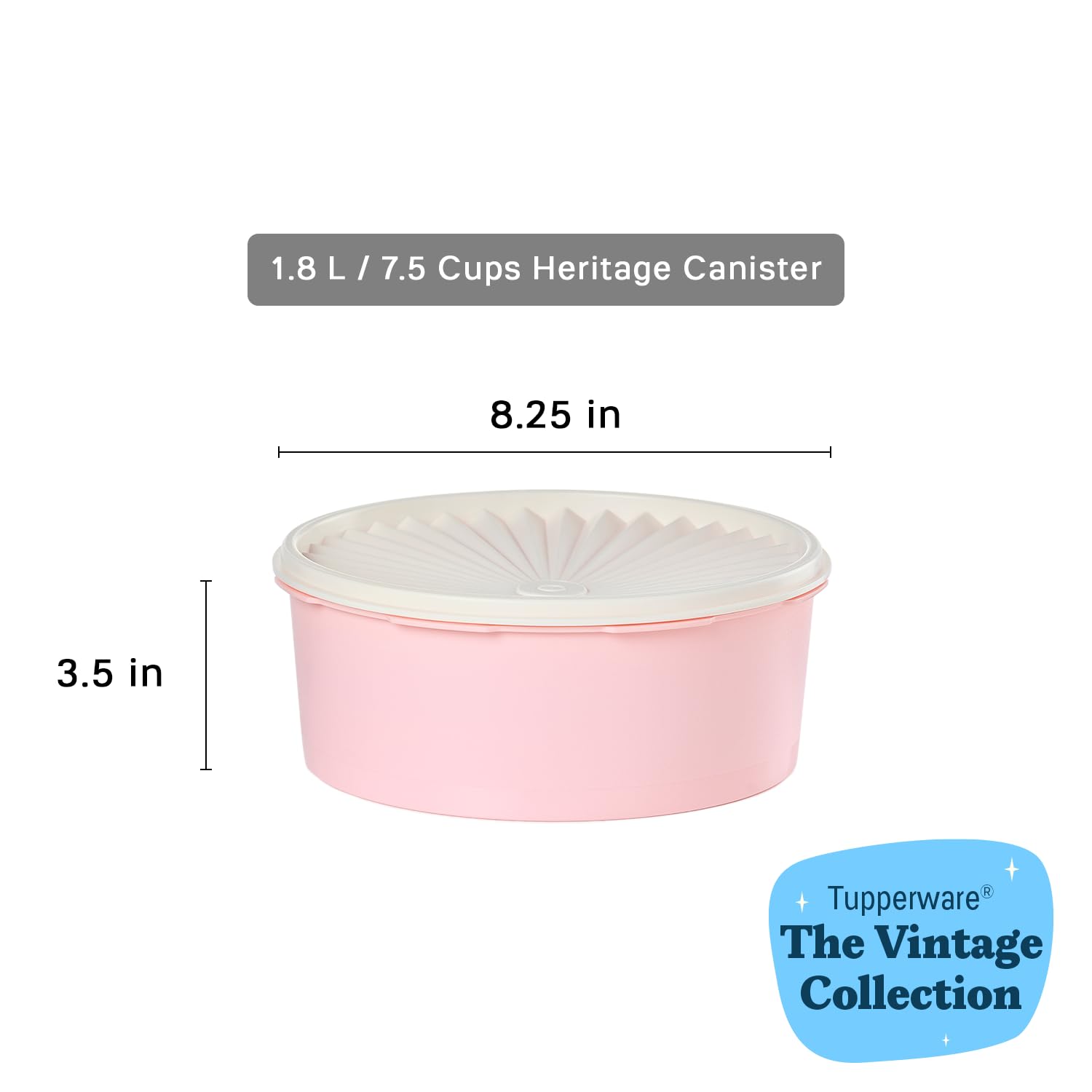Tupperware Heritage BPA-free dishwasher-safe material promotes easy cleanup.