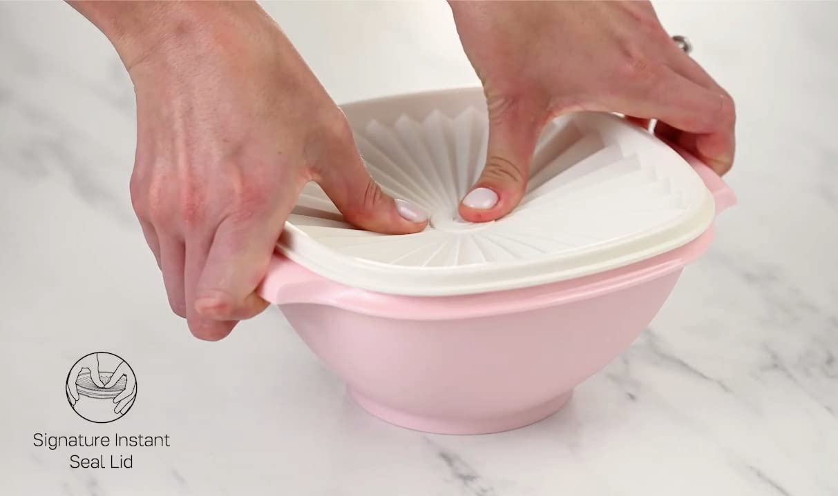 Tupperware Heritage collection airtight storage keeps snacks fresh on the countertop.