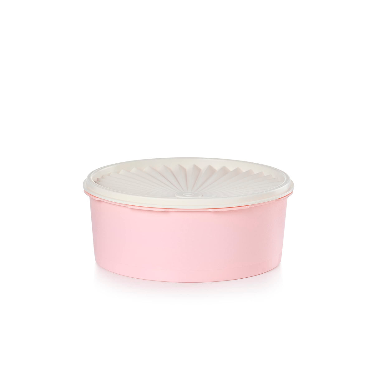 Tupperware Heritage cookie canister closeup lid with airtight seal for lasting freshness.