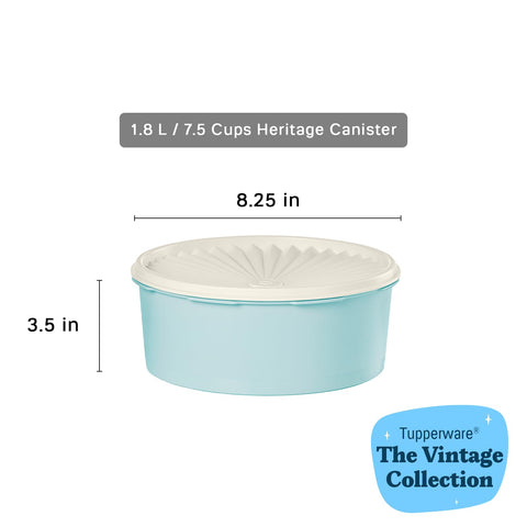 Tupperware Heritage canister is dishwasher-safe for easy cleanup after baking.