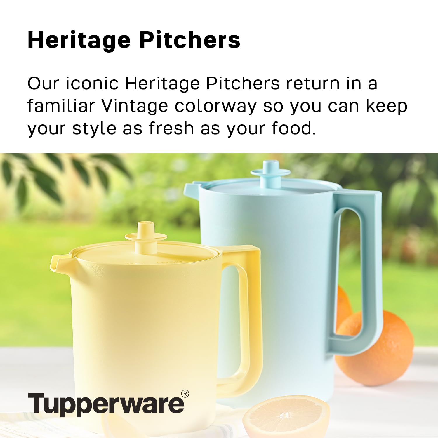 Tupperware Heritage Pitcher Aquamarine pour demonstrates easy, controlled serving.
