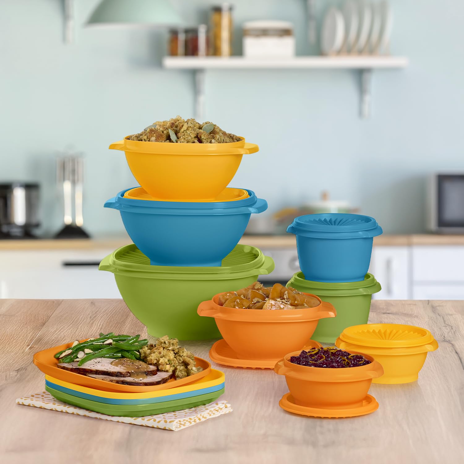 Tupperware Heritage Retro stackable containers save space and simplify cleanup
