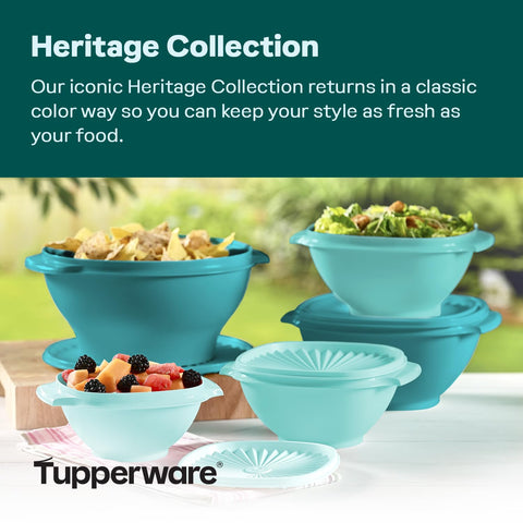 Tupperware Heritage sunburst lid detail highlights iconic design and freshness sealing.