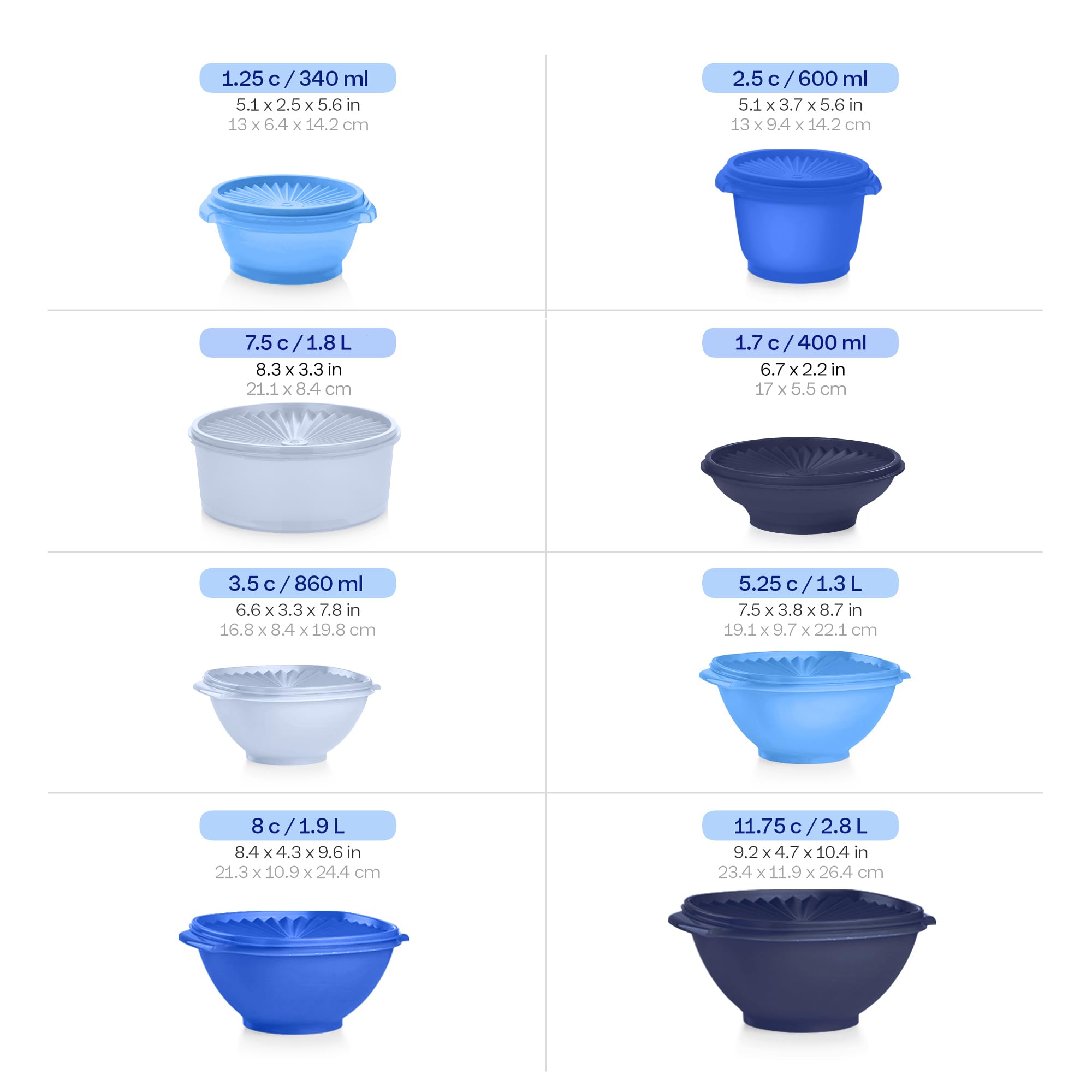 Classic sunburst lid design locks in freshness for everyday meals.
