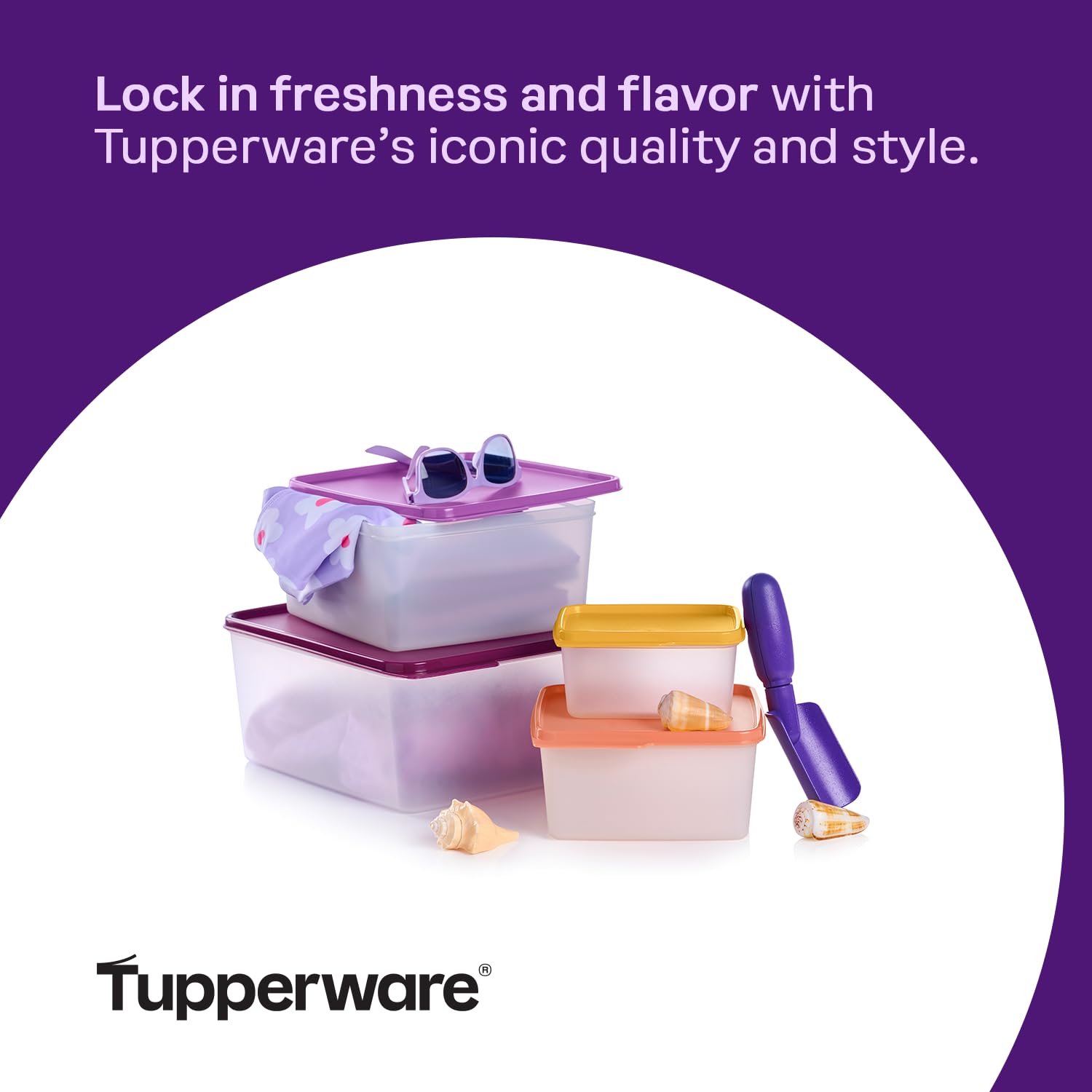Tupperware Keeptabs stackable rims simplify shelving and quick access