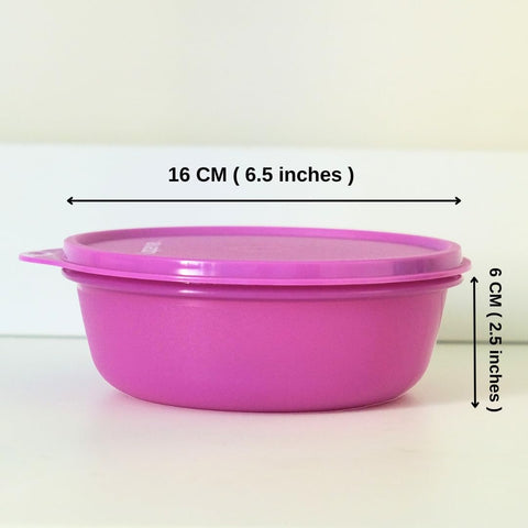 Tupperware Leftover Bowl Set pink-purple colors brighten fridge organization