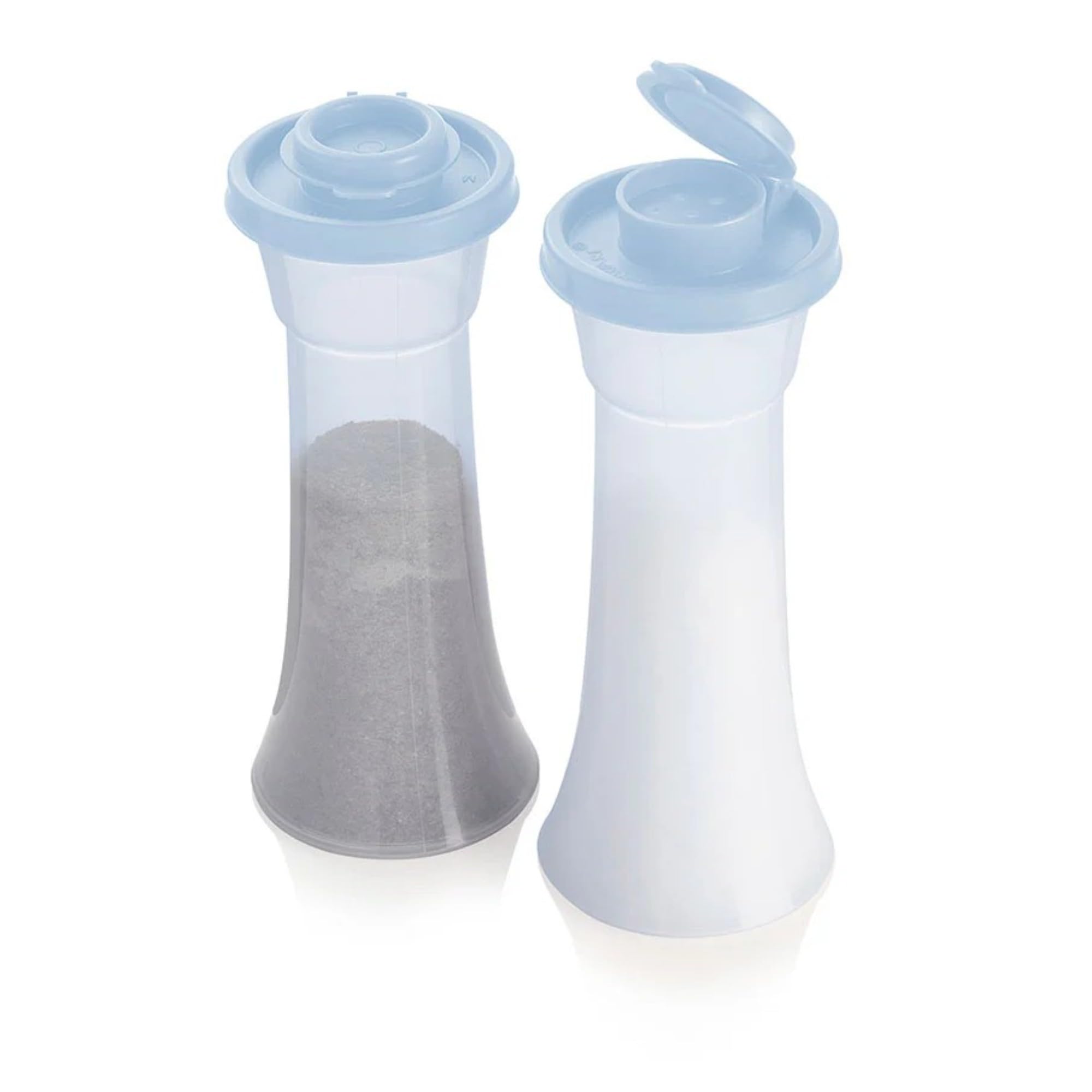 Tupperware salt and pepper shakers dishwasher safe and BPA free.