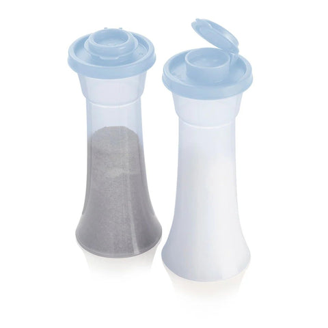 Tupperware salt and pepper shakers dishwasher safe and BPA free.