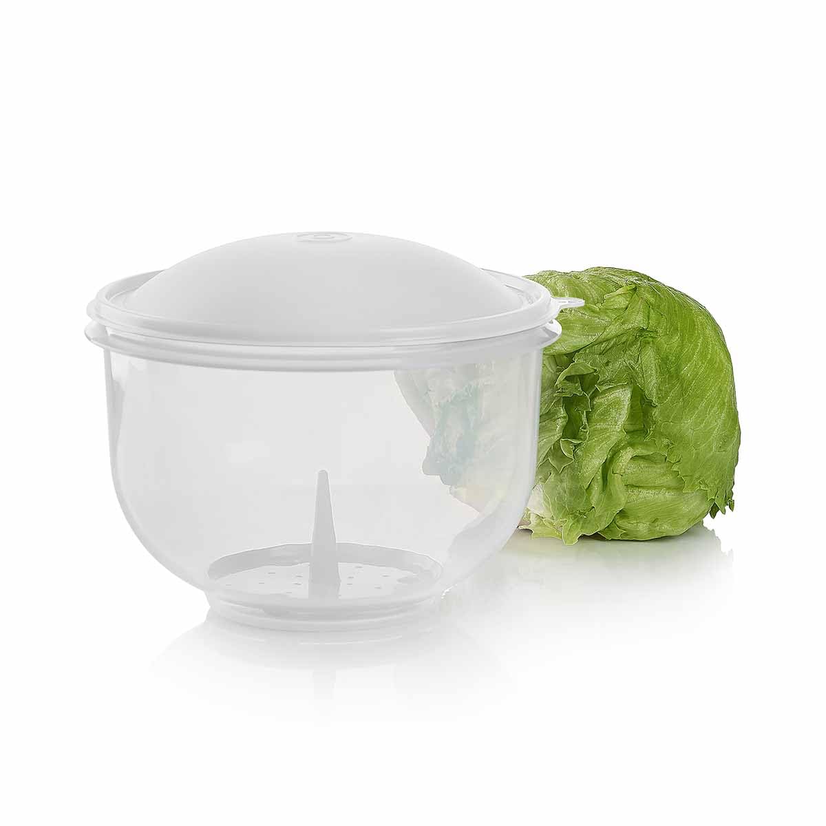 Tupperware Super Crisp It Lettuce Keeper White keeps lettuce fresh and crisp in fridge