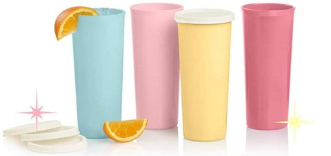 Tupperware Tumblers 16 oz Blue with straight side, ideal for everyday hydration