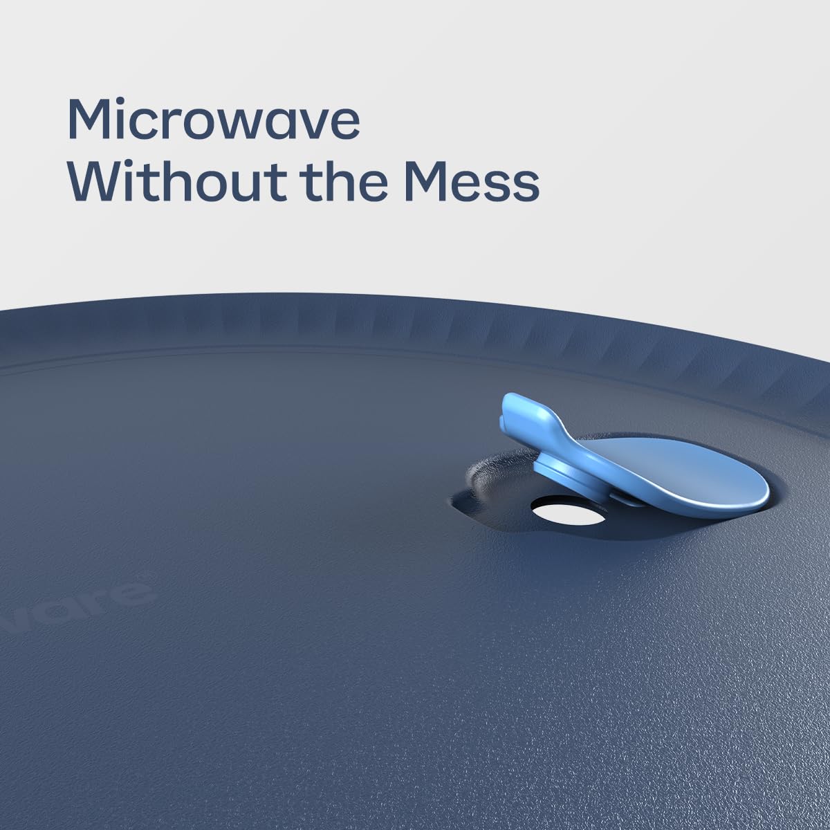 Tupperware Voila glass square baking dish, steam vent reduces splatter during reheating.