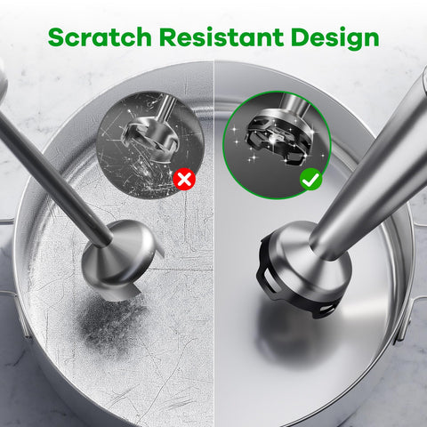 Turelar ergonomic handle offers comfortable extended blending sessions.