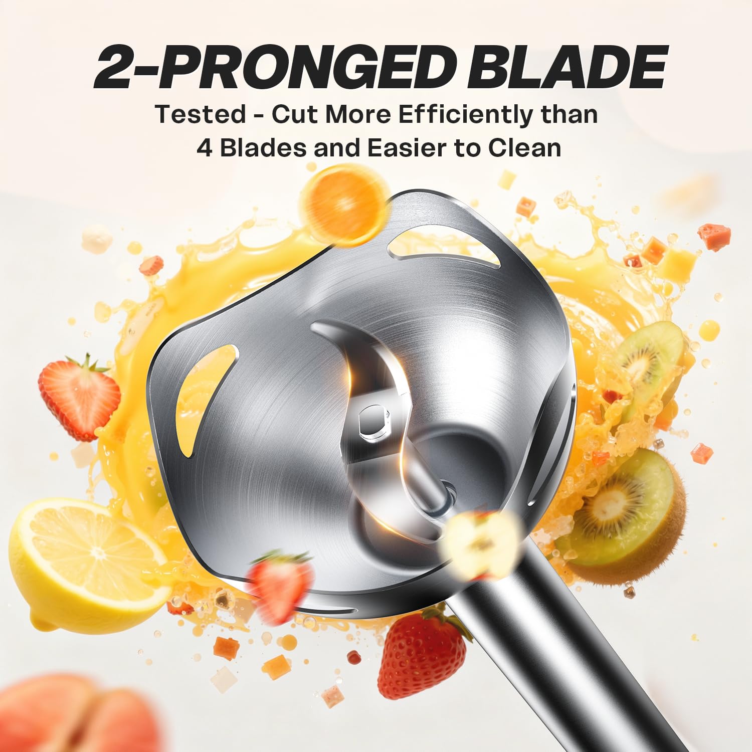 Turelar two-pronged blades designed for efficient purees.