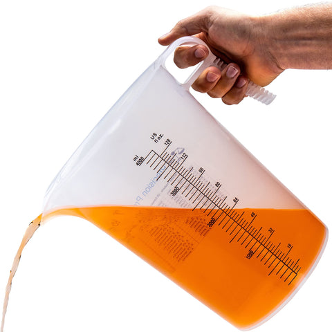 Turnah One Gallon Pitcher wide base adds stability on work surfaces.