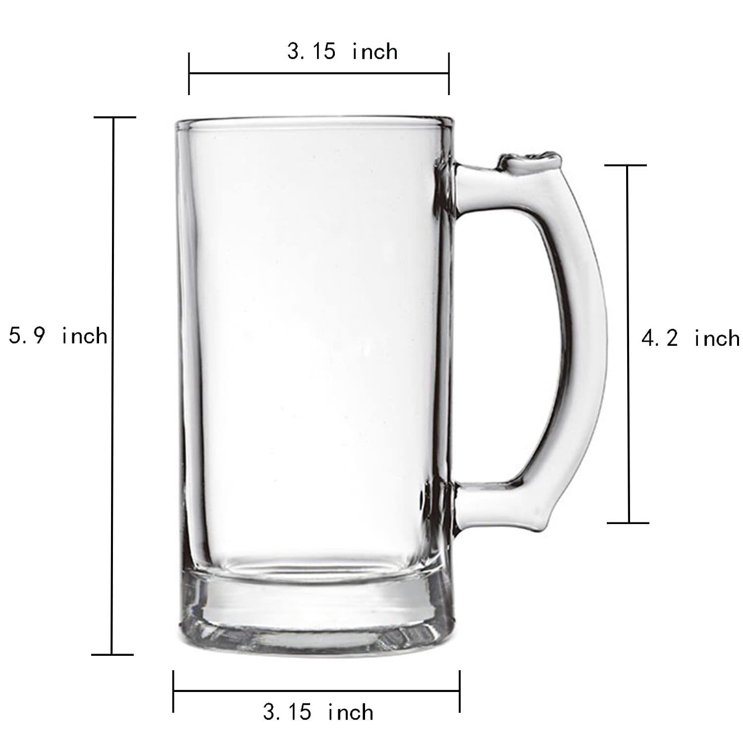 TUSAPAM 16oz beer mug with handle set for family gatherings.