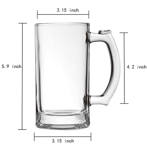 TUSAPAM 16oz beer mug with handle set for family gatherings.