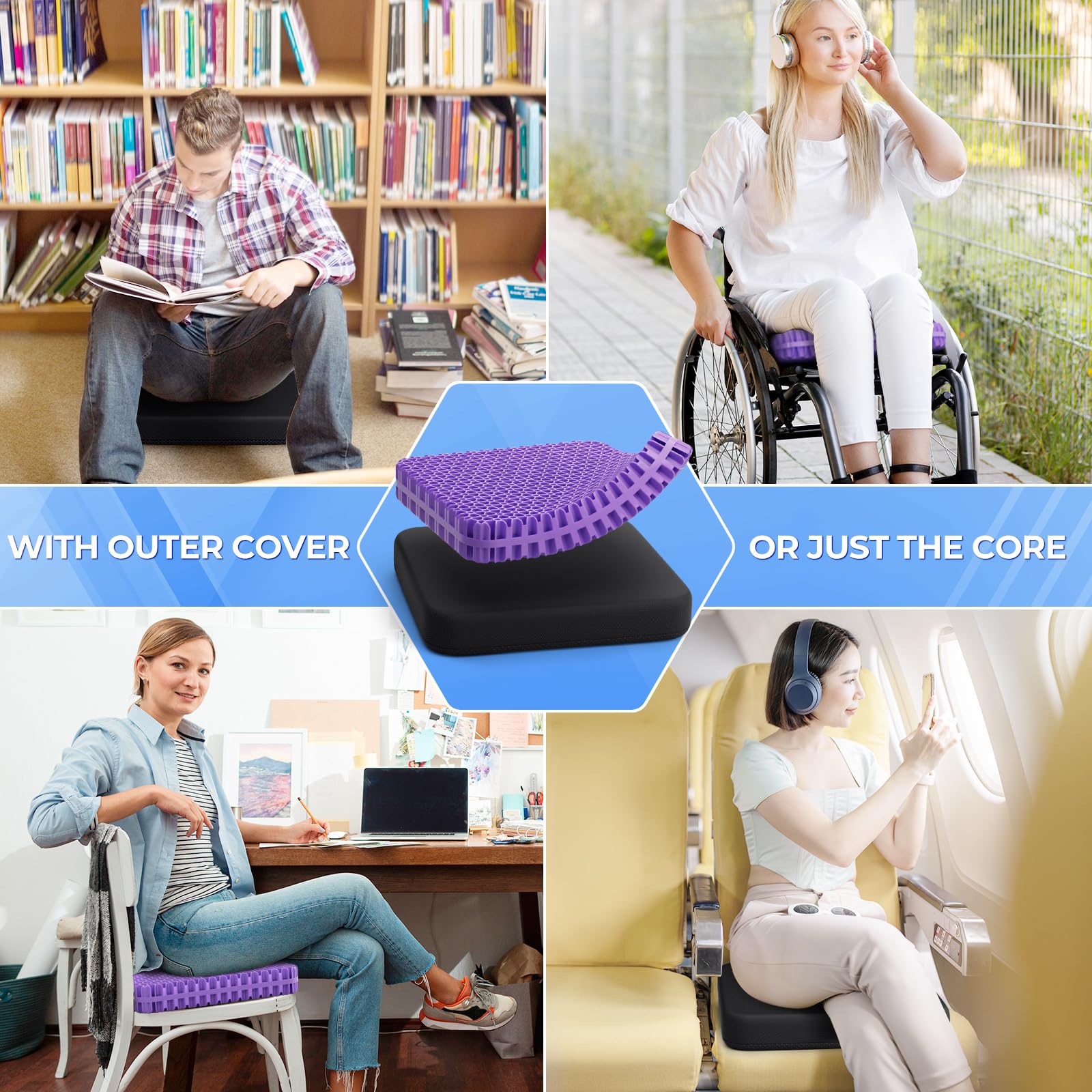 TushGuard cushion in car or travel seat for on-the-go support