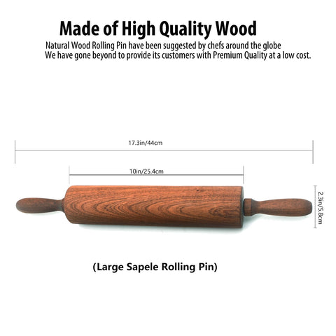 TUSIWIT 17.3-inch rolling pin is ideal for large dough sheets and pies.