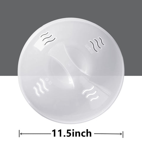 Tusjiain plate-fit compatibility with an 11.5x11.5 inch lid that fits most plates.