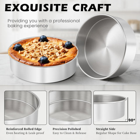 Tutikuki 3pc stainless steel cake pans for daily use.