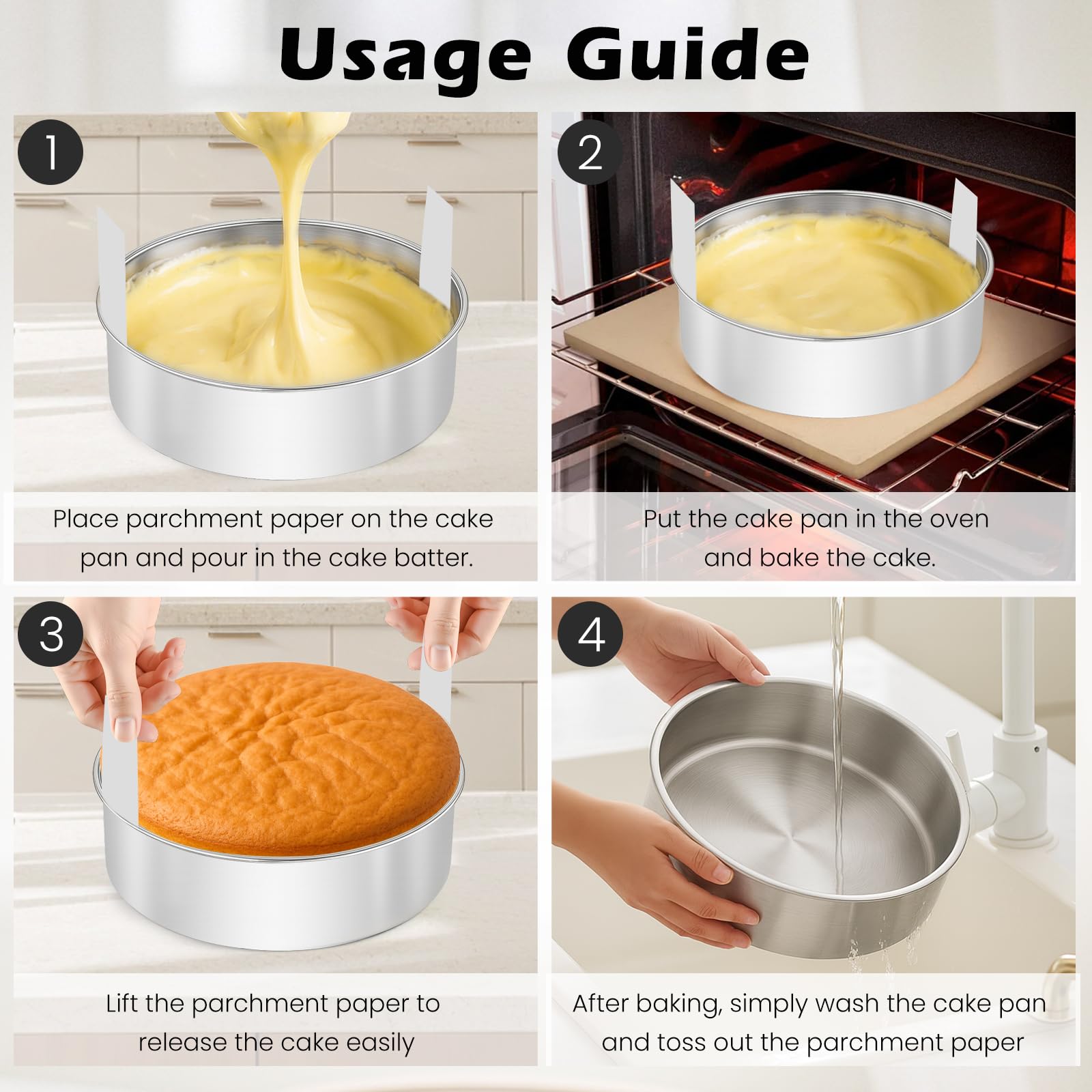 Tutikuki dishwasher-safe cake pans for simple cleanup.
