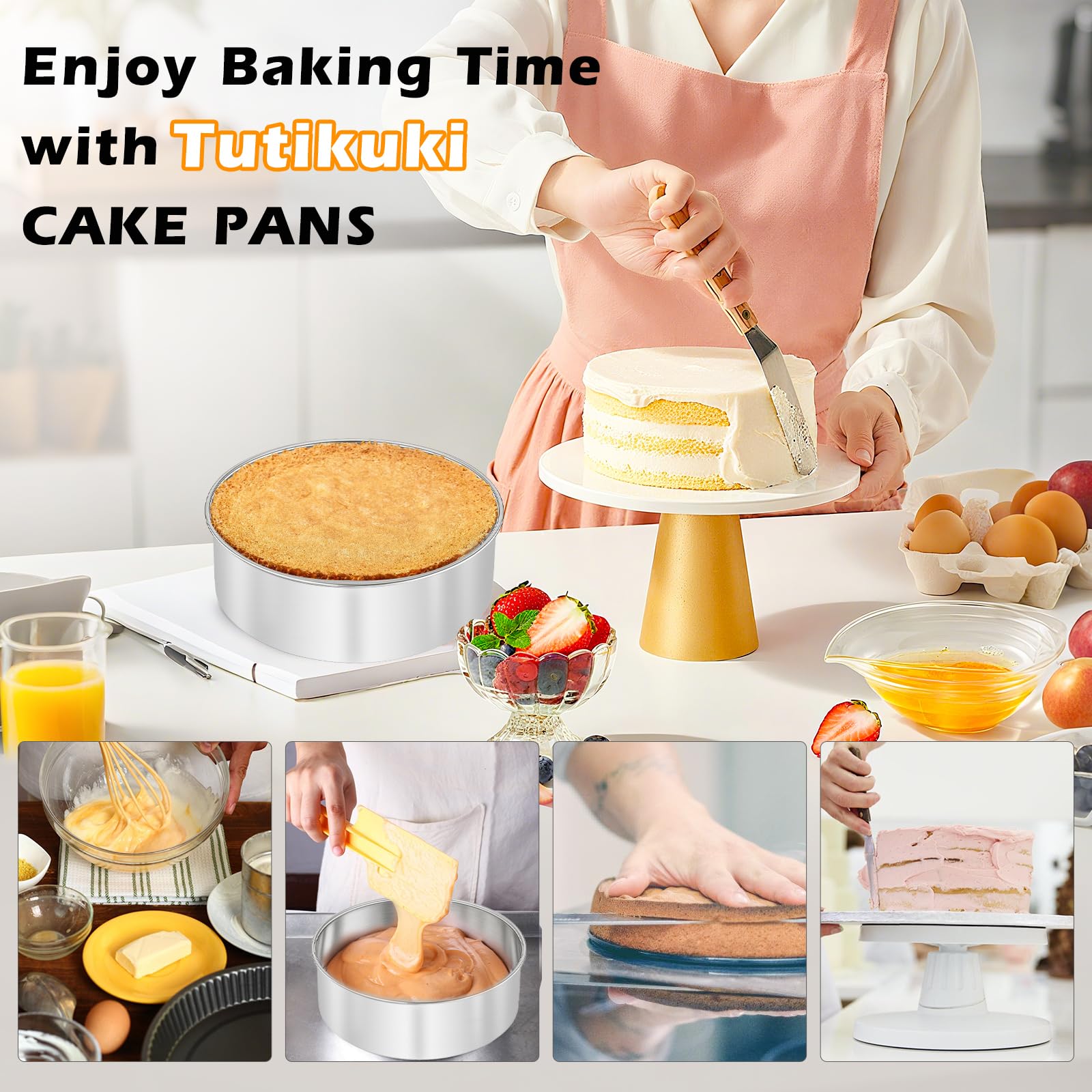 tutikuki multi-use pan with straight sides used for quiche or cobbler.