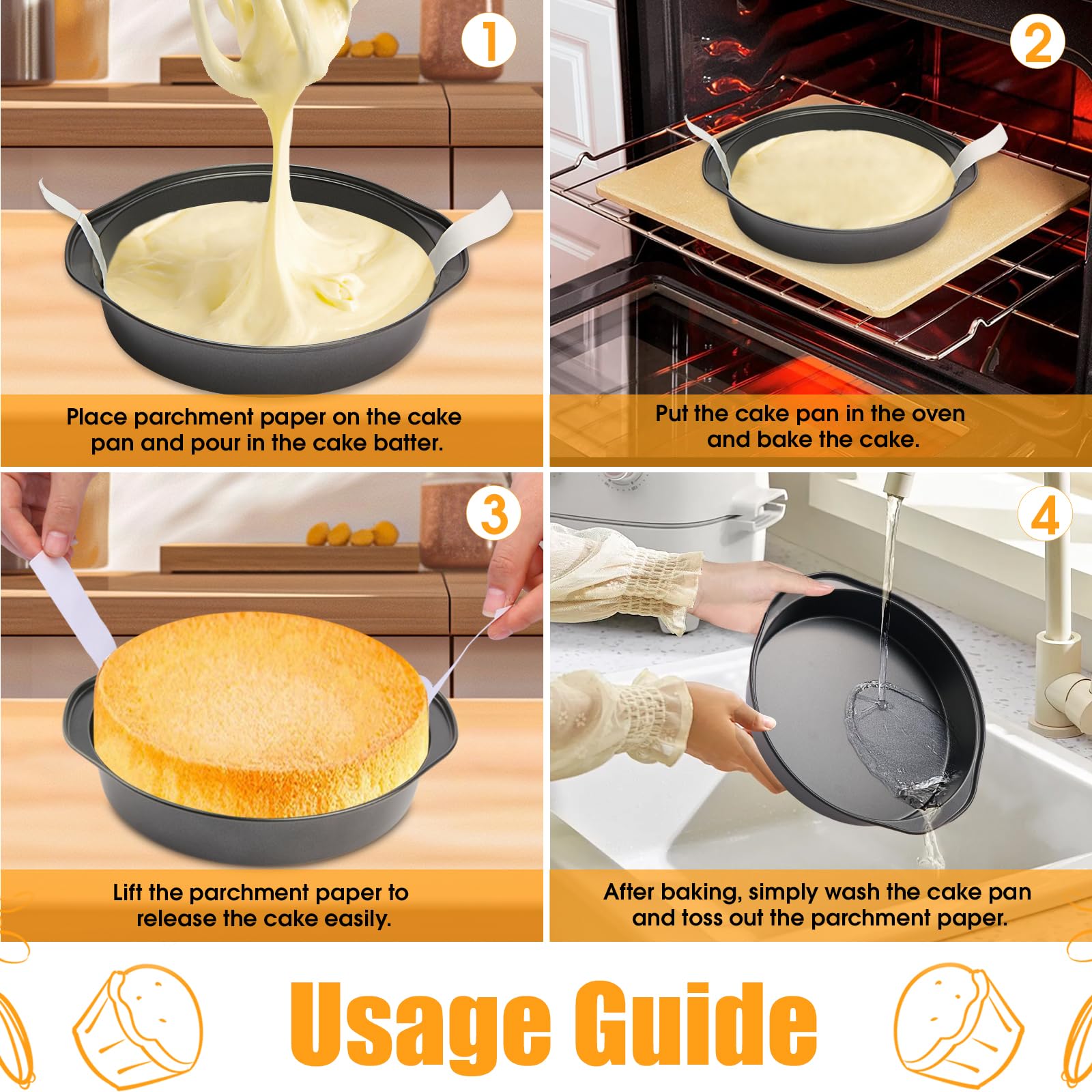 Tutikuki round pans feature ergonomic handles for comfortable handling.