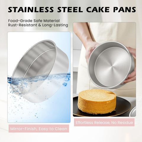 tutikuki straight-walled pan for layered cakes enables clean slicing.