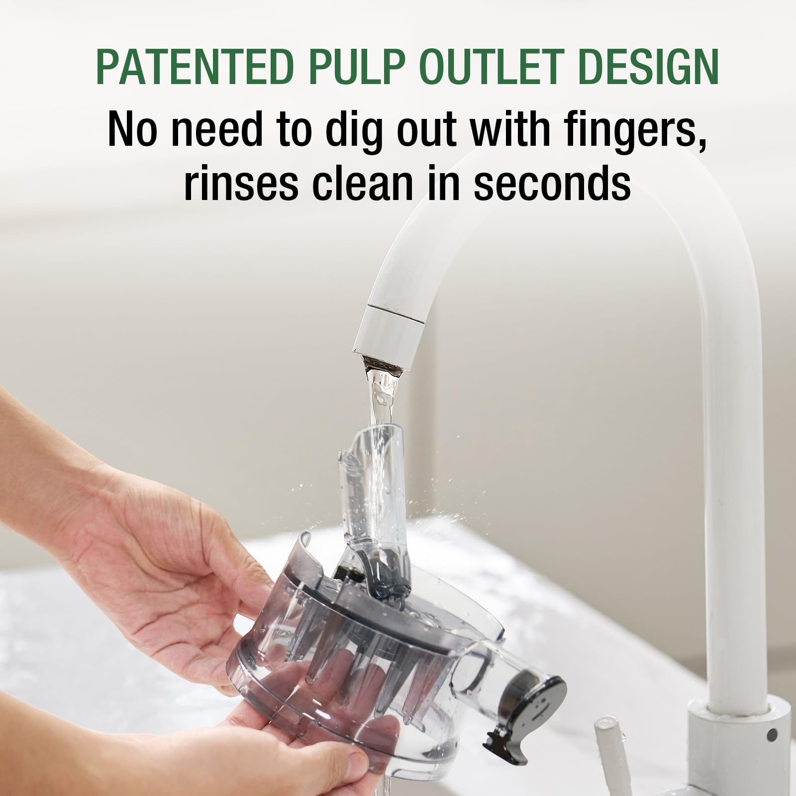 TUUMIIST 5.3-inch wide feed chute fits whole fruits and vegetables for less prep.